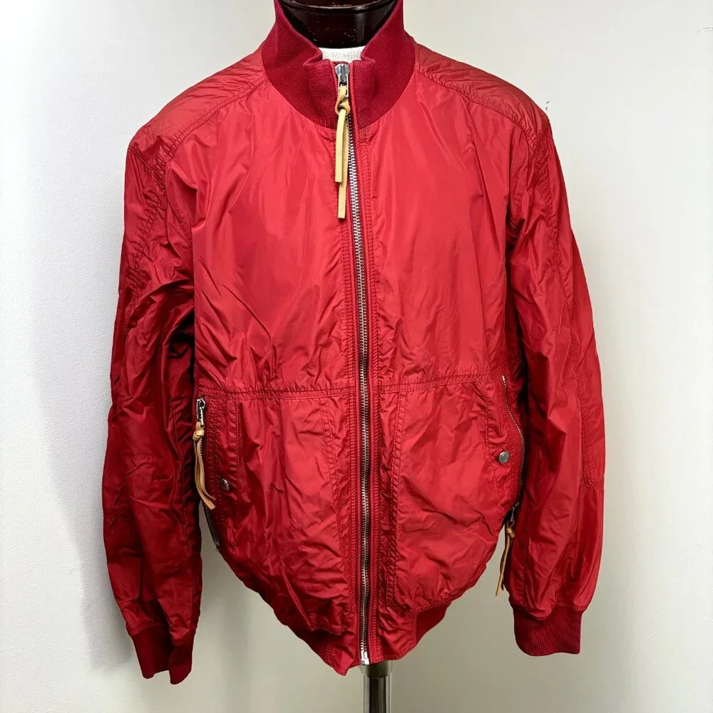 Baldessarini Size 54IT 44US Men's Red Windbreaker Full Zip Jacket Made in Poland